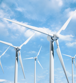 Windmills against a blue sky, for page: EPC Romsey, your local provider for EPC and Retrofit Assessment Solutions